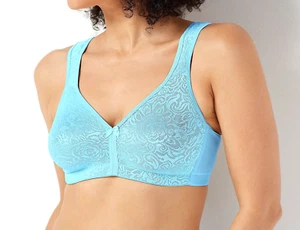🍒 Breezies Wild Rose Lace Seamless Underwire Bra- Delphinium Blue, 36C - Picture 1 of 1