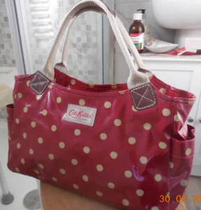 Cath Kidston Original Hand/Shoulder Bag - Red Polka Dot - W 13ins/33cm - Picture 1 of 10