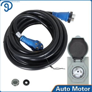 25/30/50FT 50 Amp Generator Cord and Power Inlet Box Waterproof Combo Kit ETL - Picture 1 of 18