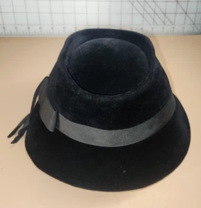 ROMA Velour Classic Hut Made In ITALY VINTAGE HUT schwarz mit breitem Band Akzent - Bild 1 von 7