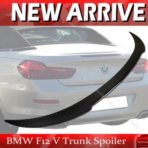 Fit For BMW F12 640i 650i M6 V-Type Convertible Rear Trunk Spoiler Carbon Fiber - Picture 1 of 1