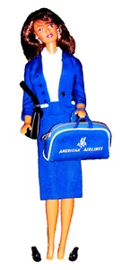 1961 Barbie Dark Reddish Brown Hair with Hazel Eyes American Airlines #984 - Picture 1 of 14