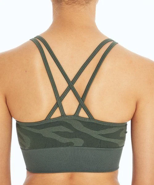 MSRP $45 Marika Olive Tiger Lemmy Sports Bra Olive Size Large - Image 1 of 1