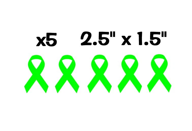 x5 Cinta de cáncer de linfoma paquete verde lima calcomanías de vinilo pegatinas 2,5" x 1,5" Foto 1 de 1