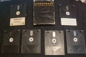 6x 3" Microfloppy Disks - Sinclair ZX Spectrum +3 - Echelon & 5 Unknown/blanks - Photo 1/9