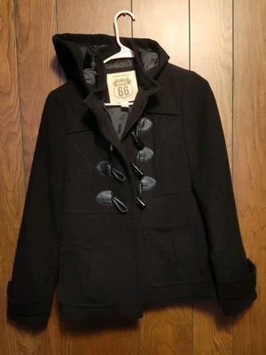 Abrigo Route 66 Mujer S Cremallera Chaquetón Peso Pesado Bolsillos Invierno Con Capucha Negocios Foto 1 de 4
