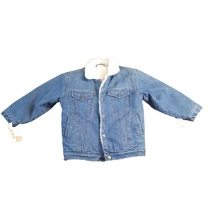 Chaqueta de mezclilla forrada Sherpa de asfalto de colección nueva con etiquetas para niños grande azul Jean Trucker Abrigo - Imagen 1 de 6