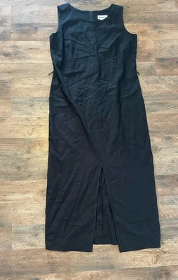 Women’s size 8 black dress by perceptions linen blend zip back - Image 1 of 4