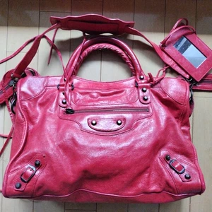 Bolso de hombro BALENCIAGA The City de cuero rosa de 2 vías JP - Imagen 1 de 12