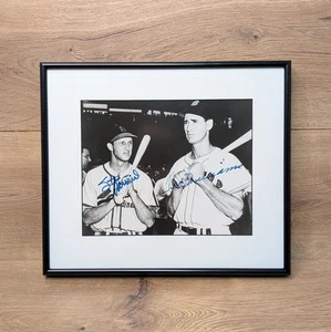 Foto enmarcada firmada autografiada por Stan Musial Ted Williams MLB HOF 8x10 certificado de autenticidad 1993 - Imagen 1 de 9