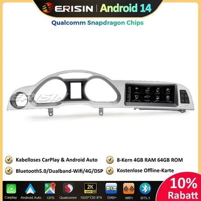 8-Kern Qualcomm Android 14 Autoradio GPS Navi Für Audi A6 DAB+ CarPlay Wifi 64GB - Bild 1 von 4