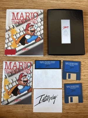 Vintage Mario Teaches Typing 3.5” & 5.25” Computer Disks IBM/Tandy/DOS 3.1. 1992 - Image 1 of 4