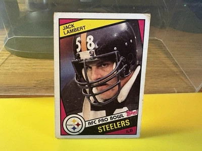 1984 Topps Football #167 Jack Lambert Pittsburgh Steelers Pack To Sleeve - Image 1 of 3