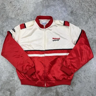 Chaqueta de colección Ford Motorcraft para hombre grande equipo de carreras años 80 bombardero satinado Nascar Foto 1 de 4