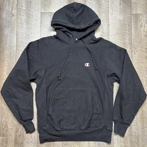 Sudadera con Capucha Champion Reserve Weave Thrashed Desteñida - Talla S Negra en Blanco - Imagen 1 de 6
