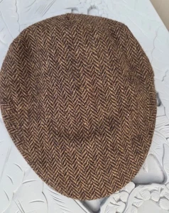 John Hanly Irish Biddy Murphy Wool Flat Cap 6 7/8 Tweed Small Brown - Picture 1 of 3
