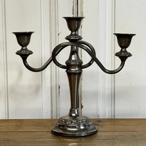 Candelabro vintage plateado plateado  - Imagen 1 de 8