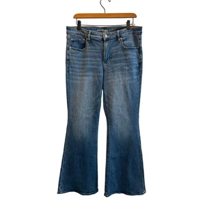 Jeans blu elasticizzato American Eagle Low Rise Flare Ne(x)t Level taglia 12 - Foto 1 di 10