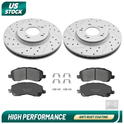 11.57 inch Front Disc Brake Rotors & Pads for Dodge Caliber Mitsubishi Lancer - Image 1 of 4