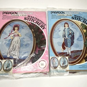 Paragon Needlepoint Stitchery Pinkie & Blue Boy Kits Sealed - Bild 1 von 15