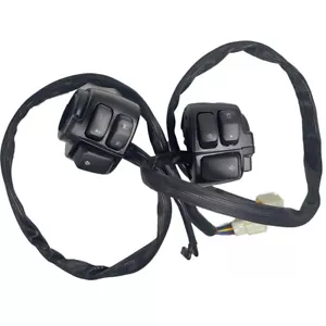 1 Pair Black Motorcycle 1"25mm Handlebar Control Switch With Wiring Harness - Picture 1 of 7