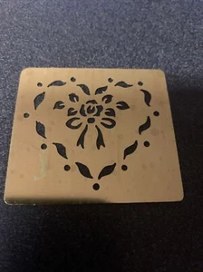 Solid Brass Ivy Leaf And Heart Wreath 2 1/2” Stencil Template Farmhouse - Picture 1 of 1