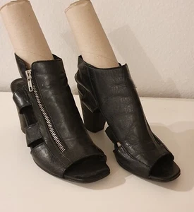 G.K.M. schwarze Leder Sandalen mit Absatz Grösse: 37 Sommer, Damen - Bild 1 von 8