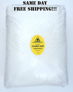 STEARIC ACID VEGETABLE by H&B Oils Center TRIPLE PRESSED PASTILLES PURE 10 LB - Picture 1 of 12