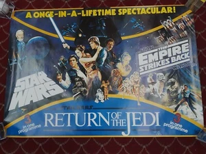 STAR WARS POSTER 1993 VINTAGE 3 IN ONE PROGRAM A NEW HOPE ESB ROTJ - Picture 1 of 1