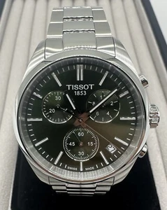 Tissot PR 100 Chronograph 40mm Green Dial Swiss Quartz Watch T150417A MINT Mens - Picture 1 of 9