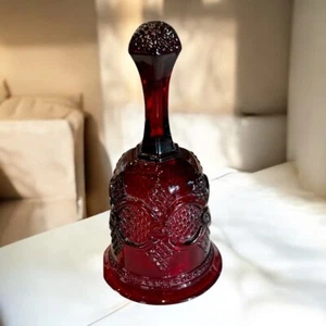 Avon Ruby Red Glass Vintage Bell 1979 Housewarming Gift Cape Cod Christmas Colle - Picture 1 of 8