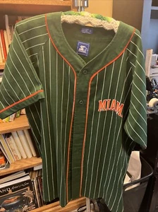 Vintage Miami Hurricanes Baseball Pinstripe Starter Jersey Size XLarge Sabastian - Picture 1 of 7