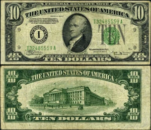 FR. 2007 I $10 1934-B Federal Reserve Note Minneapolis I-A Block VF - Picture 1 of 3