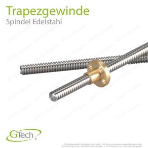 Trapezgewindespindel T3.5 T4 T5 T6 T8 bis 1000mm Länge Edelstahl Rechtsgewinde - Bild 1 von 17
