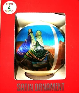 Vintage Kmart Drei Weise Männer Satin Ornament Neu im Karton sehr schön schön - Bild 1 von 6