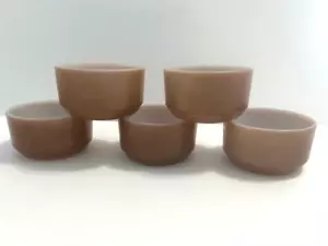 5 VTG Anchor Hocking Fire King Brown Straight Side Bowl Cup Oven Proof 12 oz - Picture 1 of 10
