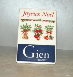 Placa de coleccionista de publicidad Joyeux Noel de GIEN - Imagen 1 de 4