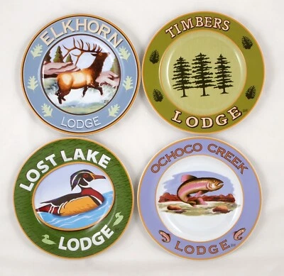 Sakura “Hunting Season” Set of 4 Stoneware Decorative Salad / Dessert  Plates  - Image 1 of 4