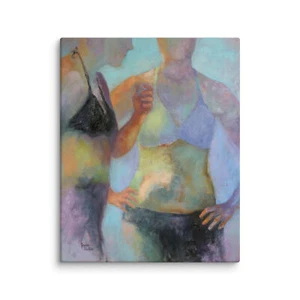 Bathers Canvas Print – Women at the Beach in Swimwear – Coastal Home Wall Décor - Picture 1 of 5