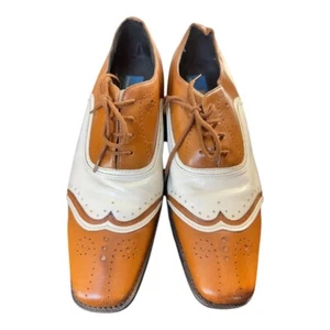 Giorgio Brutini Men's Wingtip Oxford Dress Shoes, Brown & White, Size 9.5M - Picture 1 of 9