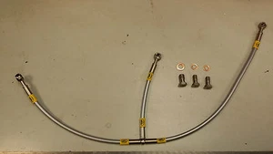 SILVER DUCATI 996 HEL BRAIDED LINE OIL COOLER HOSE - Picture 1 of 12