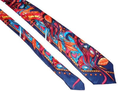 Corbata de seda XL Rush Limbaugh, multicolor oscuro, alto 61", sin límites, EE. UU. Foto 1 de 3