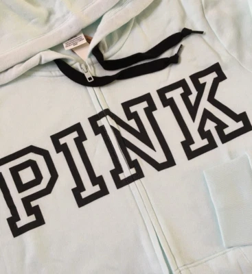 Victoria's Secret розовый каждый день гостиной толстовка с капюшоном полный молнии классический логотип размер L новый с Ярлыками - Изображение 1 из 4