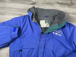 Wear Guard Work Jacket Mens Size Large Blue w/ Gray Fleece Lining 3 Season Hood - Picture 1 of 19