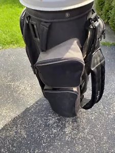 VINTAGE TAYLORMADE SPIN TECH 4-WAY DIVIDER GOLF CART BAG, BLACK - Picture 1 of 4