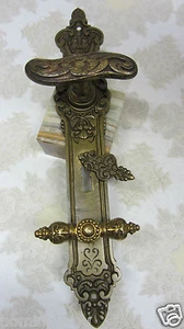 Original Langschild Bronze Türgriff Griff France rar - Picture 1 of 12