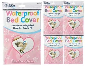 5 KIDS COT SINGLE BED WATERPROOF COVER SHEET BABY BED WHITE MATTRESS PROTECTOR - Picture 1 of 17