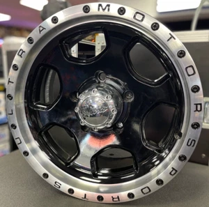 Ultra 175 17x8 5x5.5 ET+10 Gloss Black and Diamond Cut Lip Rim - Picture 1 of 21