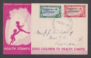 New Zealand 1948 FDC Send Children to Health Camps Surcharge Stamps Sport - Picture 1 of 1