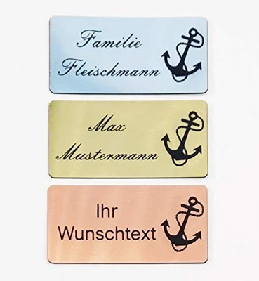 BIGTREND24 Klingelschild Anker Heimathafen Motiv Briefkastenschild Namensschild Türschild